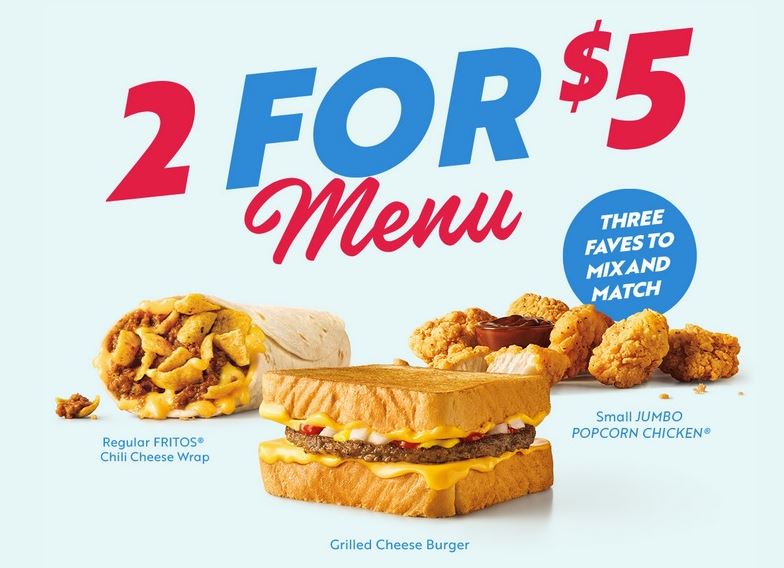 Sonic New 2 For $5 Menu